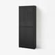 BILLY / OXBERG Librero con puertas, negro efecto de roble, 31 1/2x11 3/4x79 1/2 "