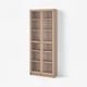 BILLY / OXBERG Librero+puertas de vidrio, efecto de roble, 31 1/2x11 3/4x79 1/2 "