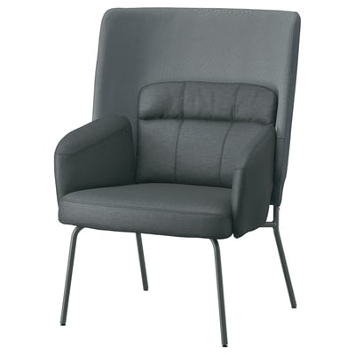 BINGSTA Sillón, Vissle gris oscuro/Kabusa gris oscuro