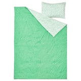 BJÖRKGRÅMAL Juego de edredón, verde blanco/lunares, Twin/Twin extra largo