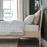 BJÖRKSNÄS Basr de cama, abedul/chapa de abedul/Lönset, Tamaño queen