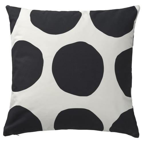 BLÅMUNKAR Funda para cojín, blanco/negro/motivo lunar, 20x20 "