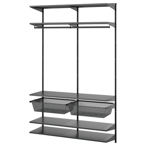 BOAXEL Combinación de armario, antracita/metal, 49 1/8x15 3/4x79 "