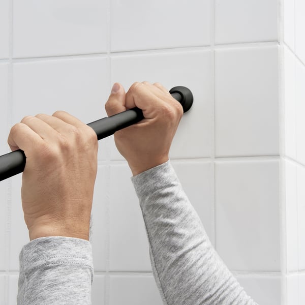 BOTAREN Cortinero de baño, negro, 47-79 "