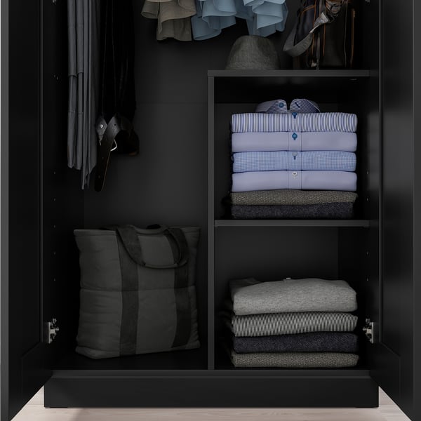 BRIMNES Armario con 2 puertas, negro, 30 3/4x74 3/4 "