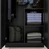 BRIMNES Armario con 2 puertas, negro, 30 3/4x74 3/4 "