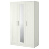 BRIMNES Armario con 3 puertas, blanco, 46x74 3/4 "