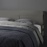 BRIMNES Armazón cama+almcn+cbcra, gris/Lönset, Tamaño King