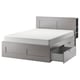 BRIMNES Armazón cama+almcn+cbcra, gris/Luröy, Tamaño full