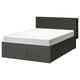 BRIMNES Armazón cama+almcn+cbcra, gris, Tamaño King