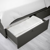 BRIMNES Armazón de cama+almacenaje, gris, Tamaño King