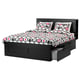 BRIMNES Base cama+almacenamiento+cabecera, negro/Lönset, Tamaño King