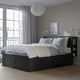 BRIMNES Base cama+almacenamiento+cabecera, negro/Lönset, Tamaño full