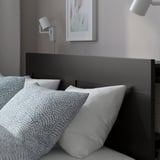 BRIMNES Base cama+almacenamiento+cabecera, negro/Lönset, Tamaño queen