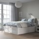 BRIMNES Base de cama+almacenamiento, blanco, Tamaño King