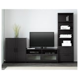 BRIMNES Combinación de almacenaje para TV, negro, 101 5/8x16 1/8x74 3/4 "