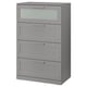 BRIMNES Cómoda de 4 cajones, gris/vidrio esmerilado, 30 3/4x48 7/8 "