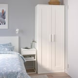 BRIMNES Ropero con 2 puertas, blanco, 30 3/4x74 3/4 "