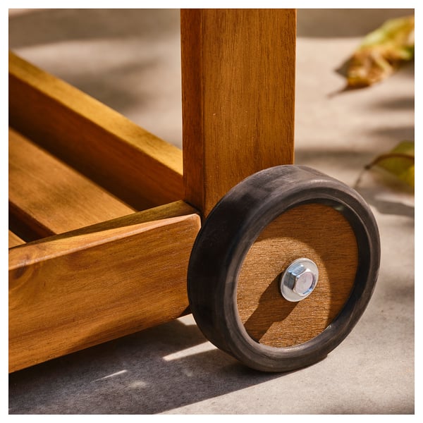 BRÖGGAN Carrito, exterior, acacia teñido en marrón claro, 32 5/8x15 3/4x22 ½ "