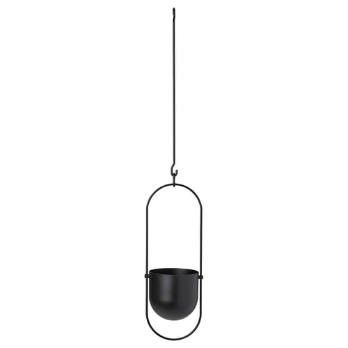 CHILISTRÅN Maceta colgante, interior/exterior negro, 4 ¾ "