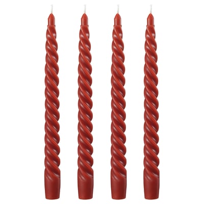 CONTORTATALL Vela candelabro sin aroma, retorcido/marrón rojizo, 9 ¾ "