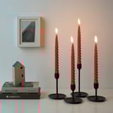 CONTORTATALL Vela candelabro sin perfume, retorcido/marrón rojizo, 9 ¾ "