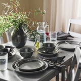 DAGGASTER Taza, lunares/gris, 14 oz