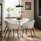 DOCKSTA / GRÖNSTA Mesa y 4 sillas con reposabrazos, blanco/blanco, 40 1/2 "