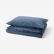 DOFTAKLEJA Funda nórdica+funda(s) de almohada, azul oscuro/marrón claro, Tamaño twin