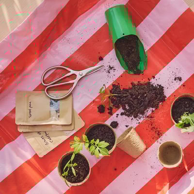 DOFTRIPS Pala de jardinería, verde, 6 3/4 "