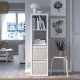 DRÖNA Caja, beige/con diseño turquesa, 13x15x13 "