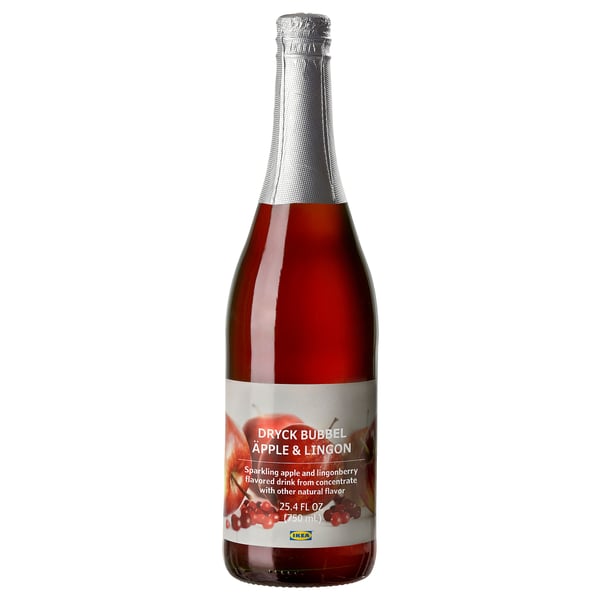 DRYCK BUBBEL ÄPPLE & LINGON Bebida gaseosa, manzana/arándano rojo, 25 oz