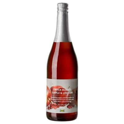 DRYCK BUBBEL ÄPPLE & LINGON Bebida gaseosa, manzana/arándano rojo, 25 oz