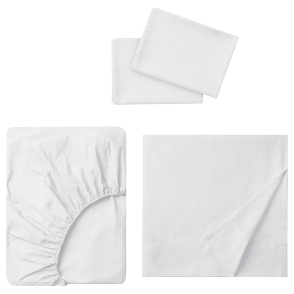DVALA Juego de sábanas, blanco, Tamaño queen