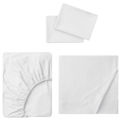 DVALA Juego de sábanas, blanco, Tamaño queen
