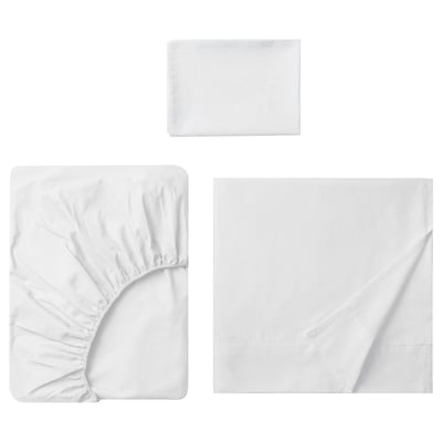 DVALA Juego de sábanas, blanco, Tamaño twin