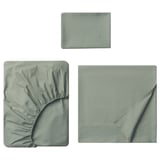 DVALA Juego de sábanas, gris-verde, Tamaño twin