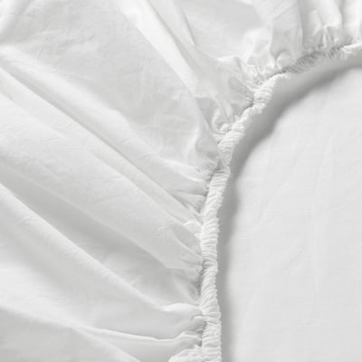 DVALA Sábana ajustable, blanco, Tamaño queen