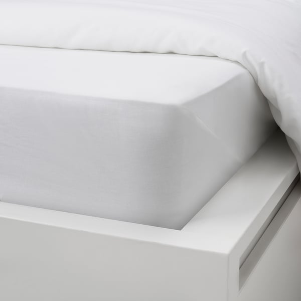 DVALA Sábana ajustable, blanco, Tamaño twin X-largo