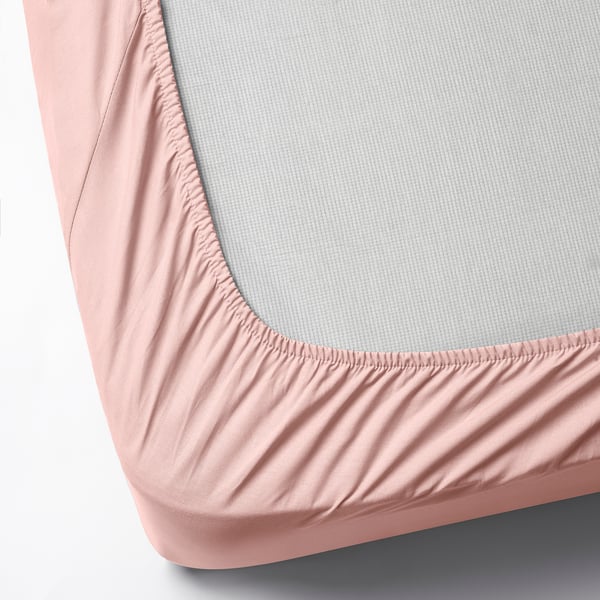 DVALA Sábana ajustable, rosado claro, Tamaño twin X-largo