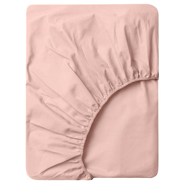 DVALA Sábana ajustable, rosado claro, Tamaño twin X-largo