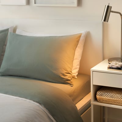 DVALA Sábana encimera, gris-verde, Tamaño queen