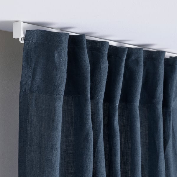 DYTÅG Cortinas, 1 par, azul oscuro/+cinta de fruncir, 57x98 "