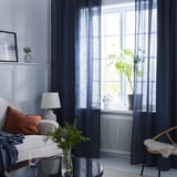 DYTÅG Cortinas, 1 par, azul oscuro/+cinta de fruncir, 57x98 "