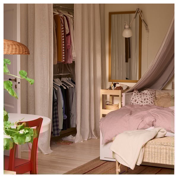 DYTÅG Cortinas, 1 par, blanco/+cinta de fruncir, 57x98 "