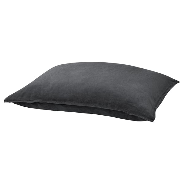 DYTÅG Funda de almohada, gris oscuro, Tamaño King