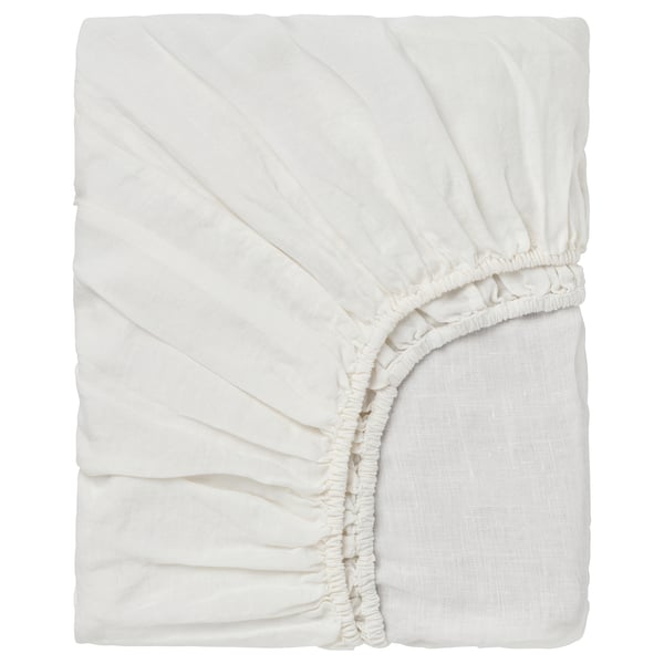 DYTÅG Sábana ajustable, blanco, Tamaño queen