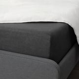 DYTÅG Sábana ajustable, gris oscuro, Tamaño queen