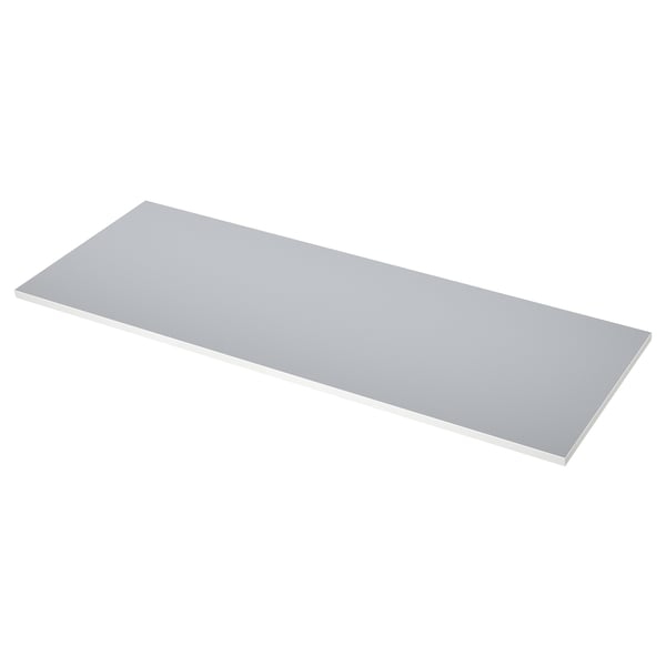 EKBACKEN Barra de cocina, doble cara, con borde blanco gris claro/blanco/laminado, 74x1 1/8 "