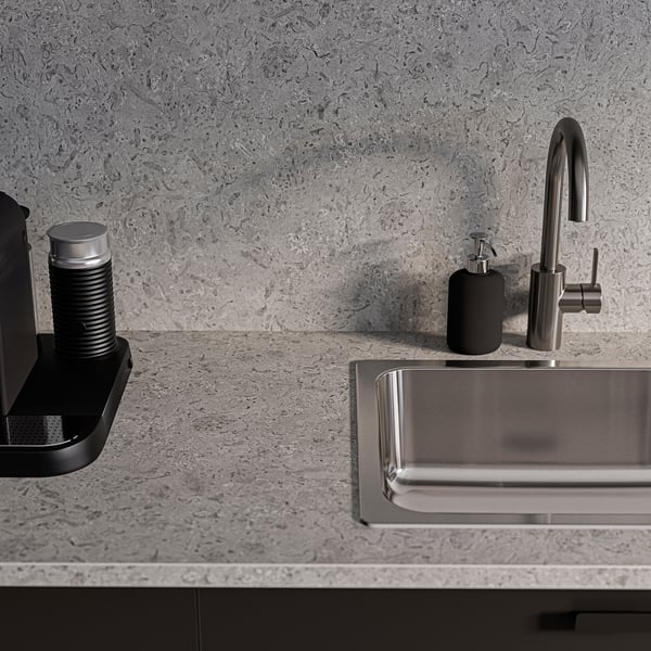 EKBACKEN Barra de cocina, efecto calcáreo/laminado, 74x1 1/8 "